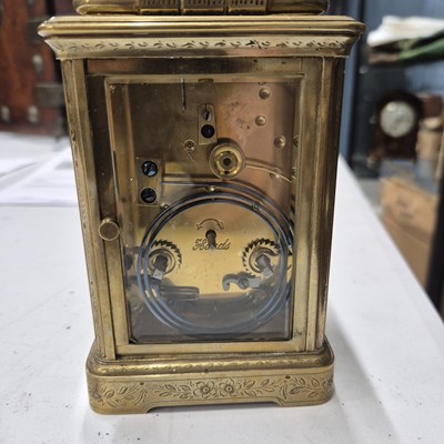 Lot 349 - A Richard et Cie carriage clock striking on a...