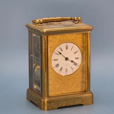 Lot 349 - A Richard et Cie carriage clock striking on a...