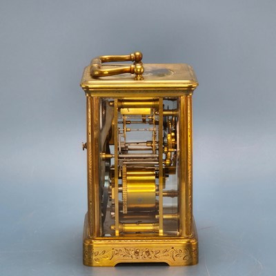 Lot 349 - A Richard et Cie carriage clock striking on a...