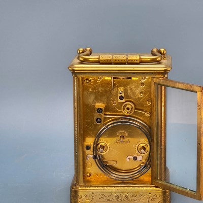 Lot 349 - A Richard et Cie carriage clock striking on a...