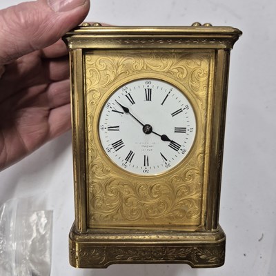 Lot 349 - A Richard et Cie carriage clock striking on a...