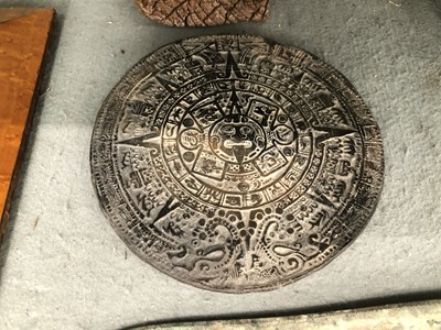 Lot 1137 - A burr wood framed electrotyped bronze plaque...