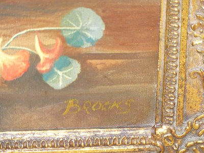 Lot 155 - Brooks. (20th-century). Floral still life in...