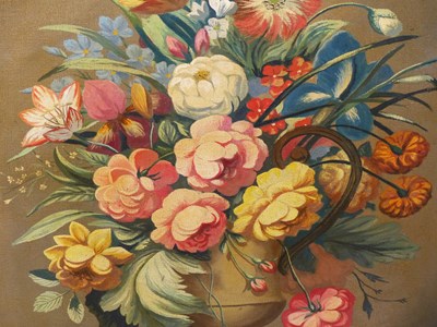 Lot 155 - Brooks. (20th-century). Floral still life in...