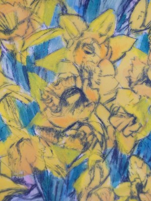 Lot 160 - Pip Carpenter. Jug of daffodils. Pencil signed...