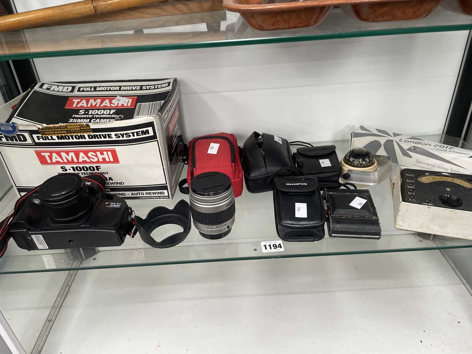 Lot 1194 - A Tamashi camera, other cameras and lenses, a...