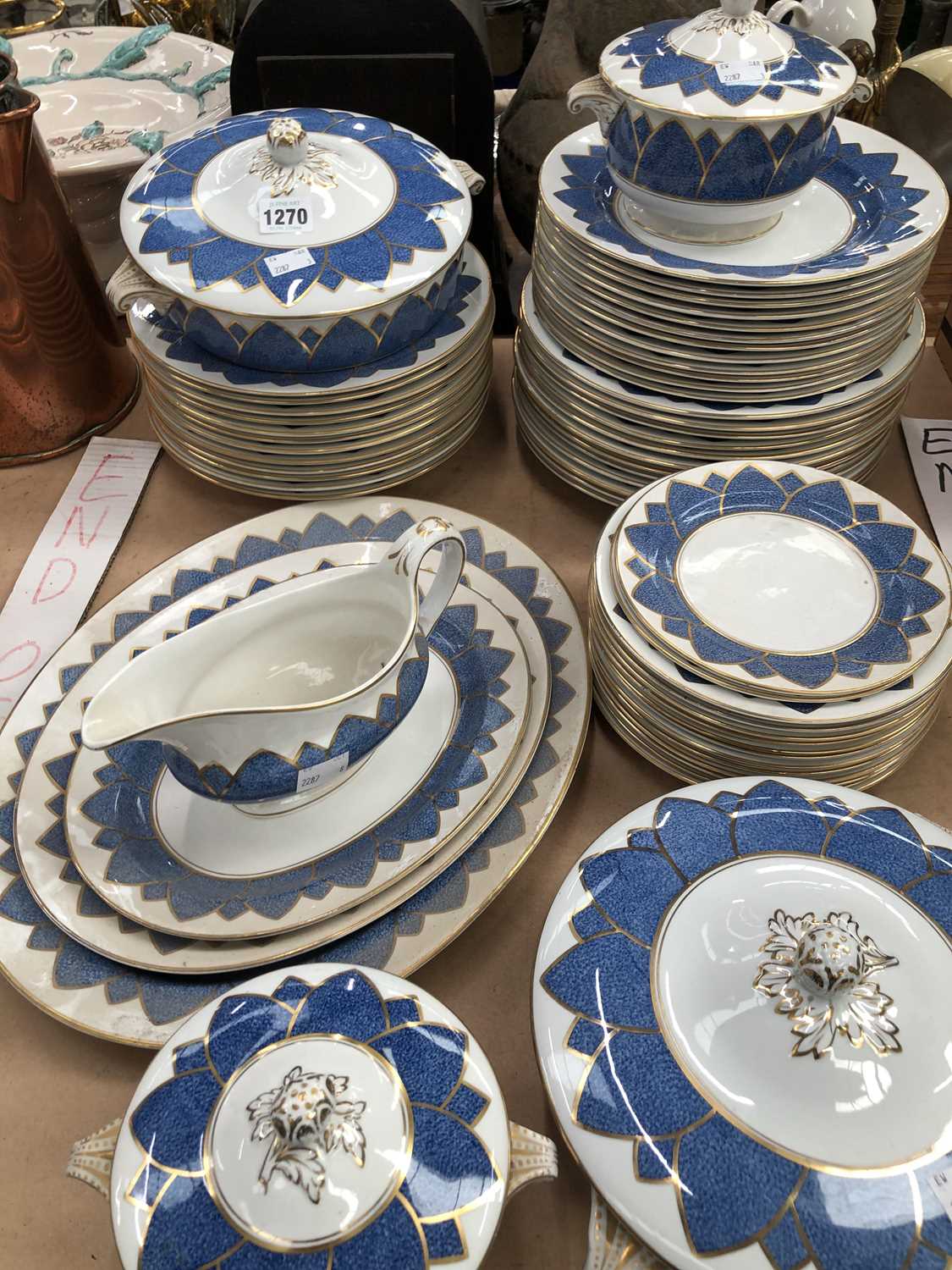 Lot 1270 - A Booths powder blue jay pattern part dinner...