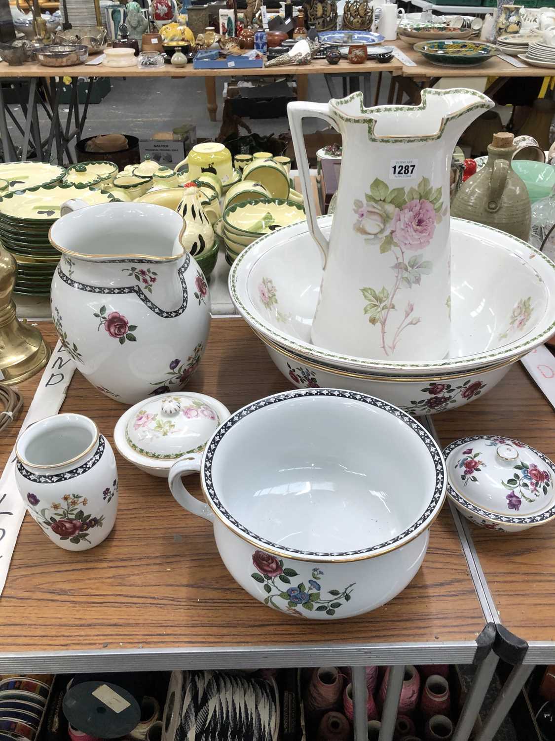 Lot 1287 - A wash jug and bowl together with another part...