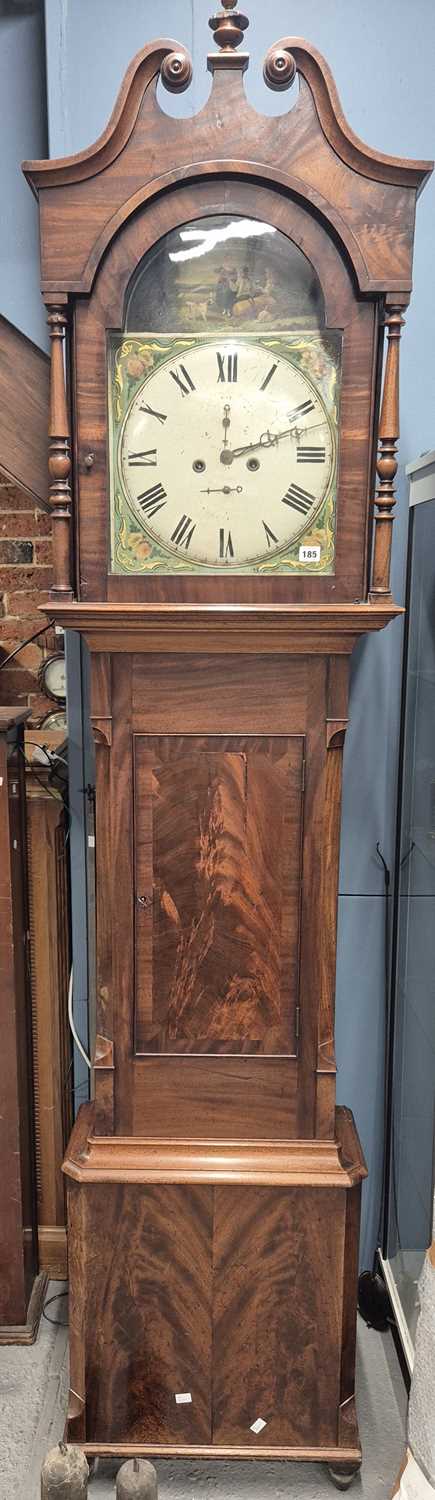 Lot 185 - A 19th century mahogany cased longcase/....