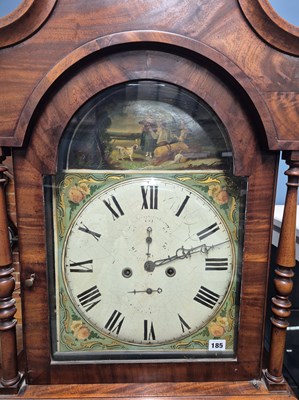 Lot 185 - A 19th century mahogany cased longcase/....