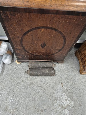 Lot 187 - A Victorian oak & inlaid cased longcase/....