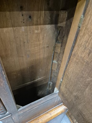 Lot 187 - A Victorian oak & inlaid cased longcase/....