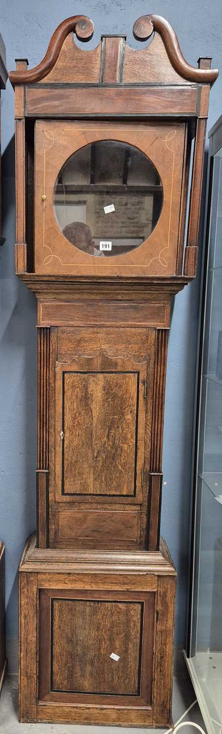 Lot 191 - An early 19th-century oak-cased longcase/....