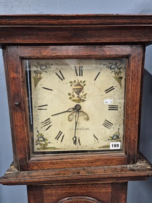 Lot 189 - An 18th-century oak cased longcase/....