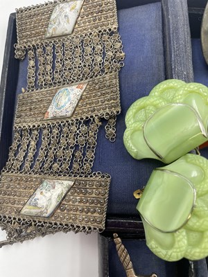 Lot 329 - A vintage Eastern panal bracelet, signed to...