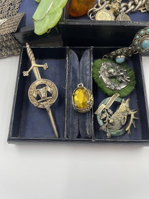 Lot 329 - A vintage Eastern panal bracelet, signed to...
