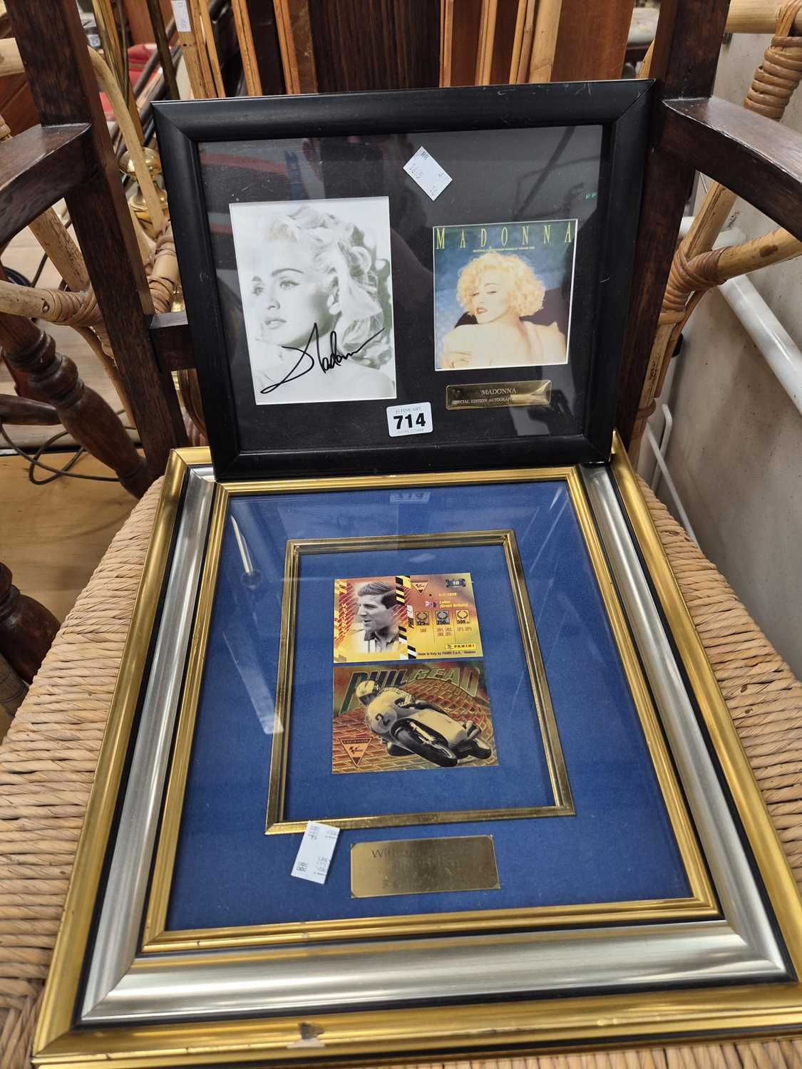 Lot 714 - A framed signed photograph of Madonna and a...