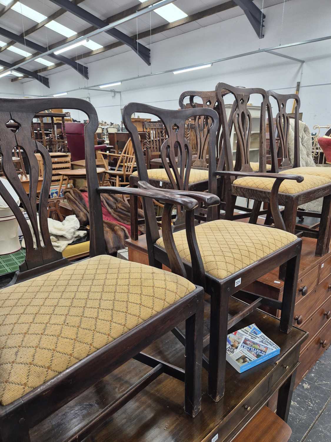 Lot 721 - A set of six Georgian country made dining...