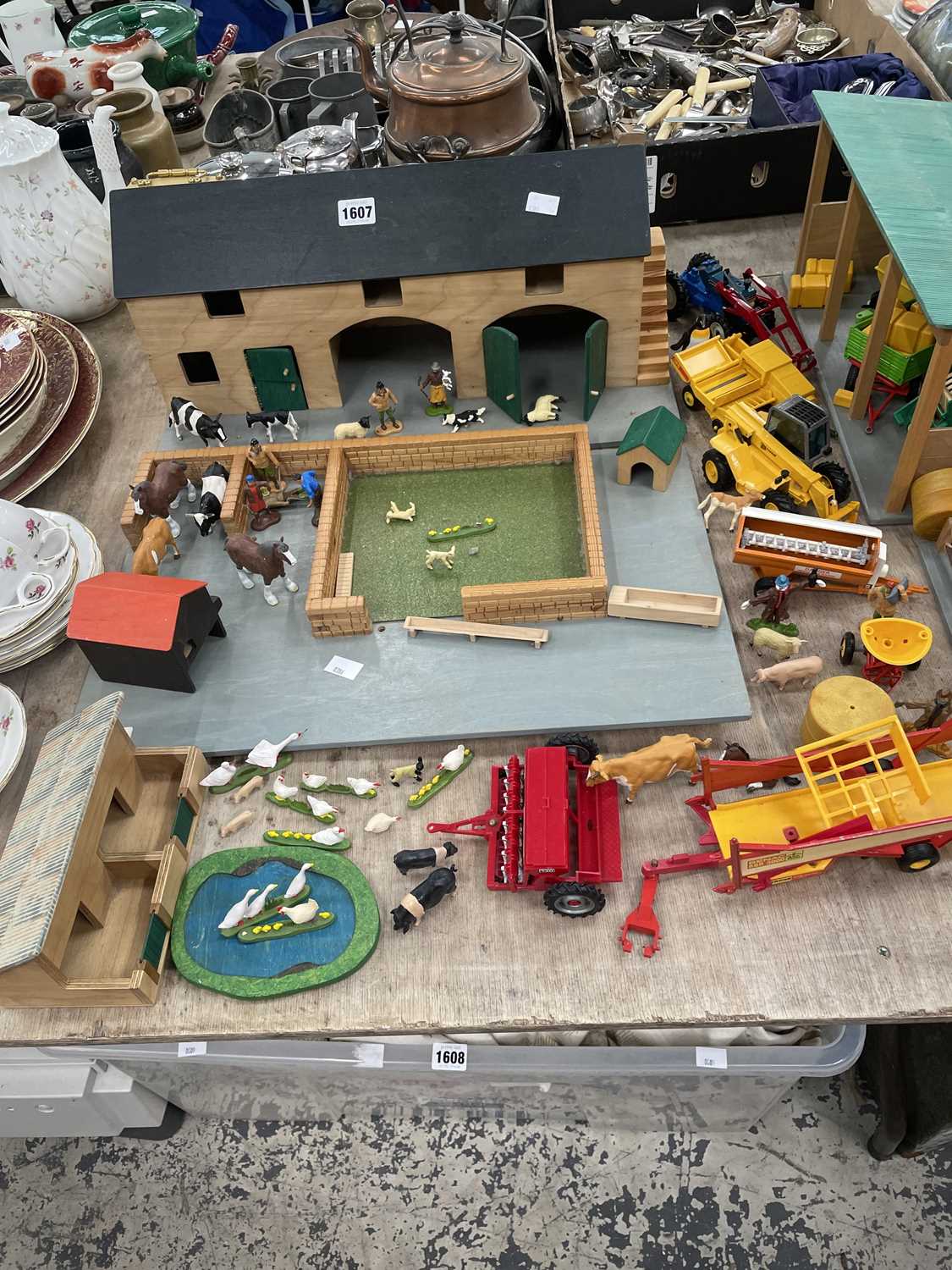 Lot 1607 - Pictoys farm buildings, Britains farm vehicles...