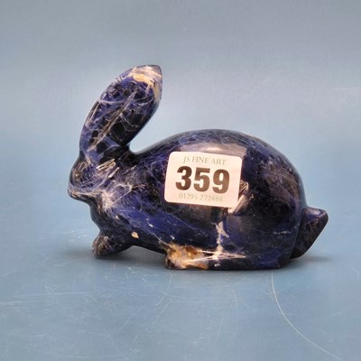 Lot 359 - A Chinese lapis matrix or azurite carving of a...