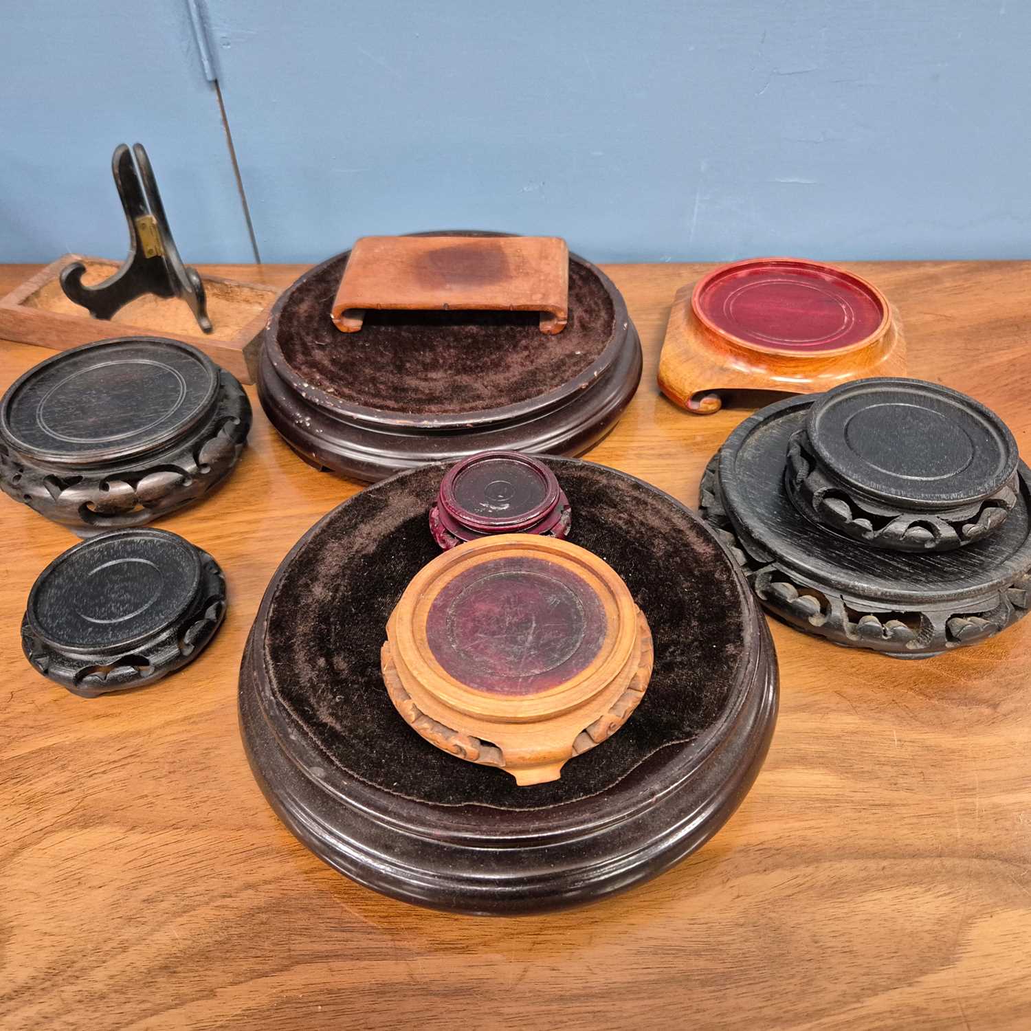 Lot 370 - A collection of Chinese hardwood vase stands