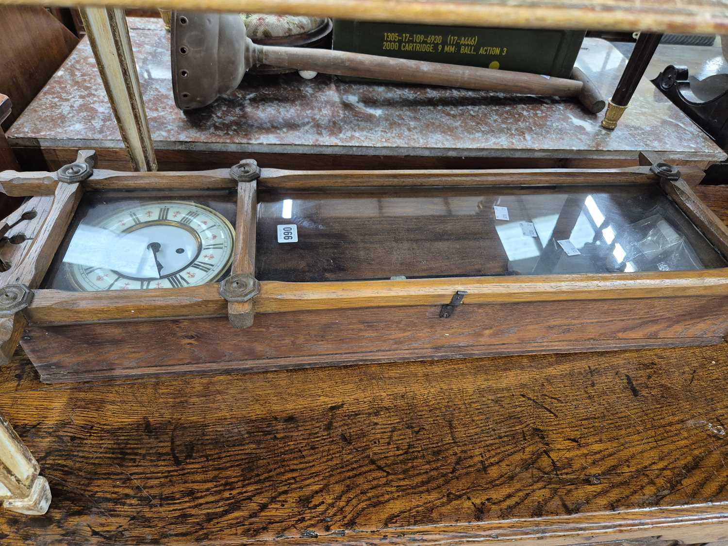 Lot 990 - An antique Vienna wall clock.