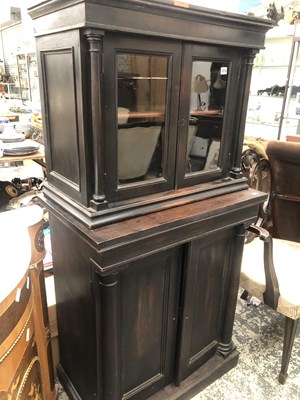 Lot 1016 - A 19th-century glazed cabinet. W 74 D 44.5 H...
