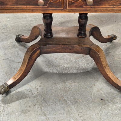 Lot 443 - A 19th century rosewood sofa table with a real...