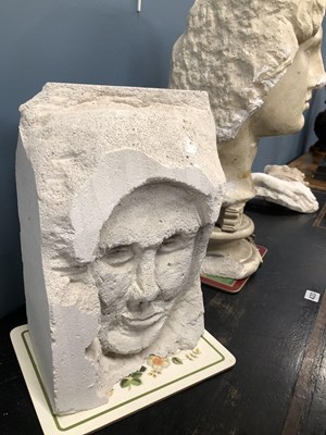 Lot 487 - A plaster bust of a classical male.   H 51cms....