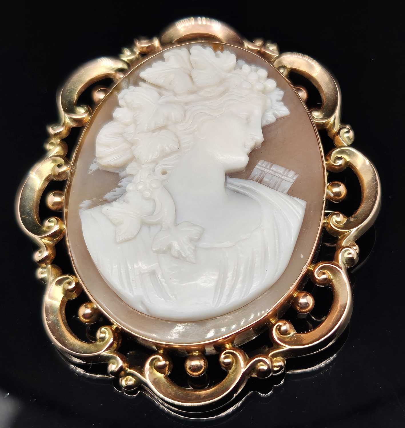 Lot 24 - An antique portrait cameo brooch complete with...