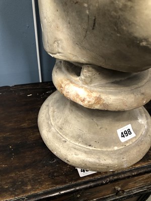 Lot 498 - A plaster bust of Augustus Caeser on a socle...