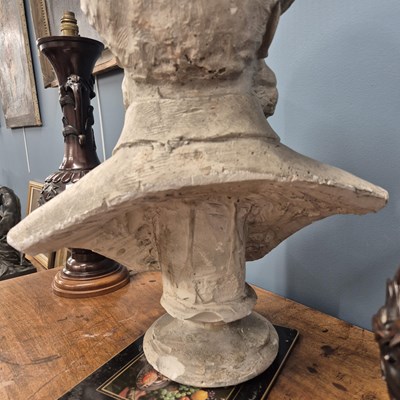 Lot 504 - A plaster portrait bust of a Victorian bearded...
