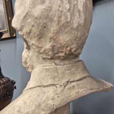 Lot 504 - A plaster portrait bust of a Victorian bearded...