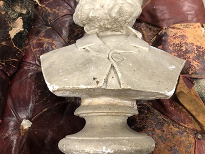 Lot 504 - A plaster portrait bust of a Victorian bearded...