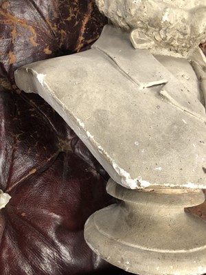 Lot 504 - A plaster portrait bust of a Victorian bearded...