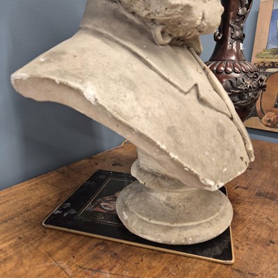 Lot 504 - A plaster portrait bust of a Victorian bearded...