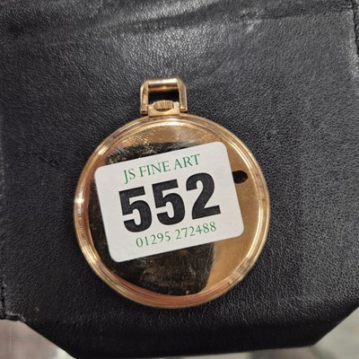 Lot 552 - A Movado 18ct gold slimline pocket watch with...