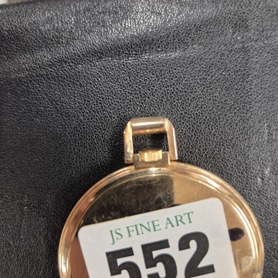 Lot 552 - A Movado 18ct gold slimline pocket watch with...