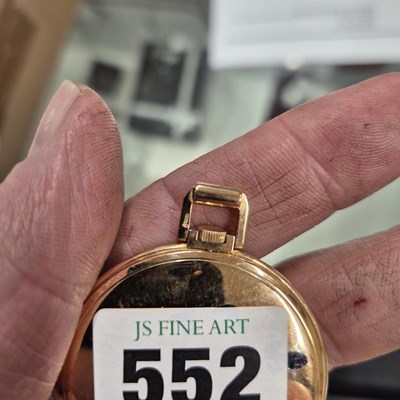 Lot 552 - A Movado 18ct gold slimline pocket watch with...