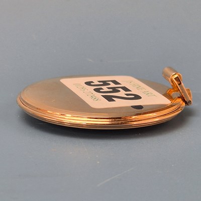 Lot 552 - A Movado 18ct gold slimline pocket watch with...