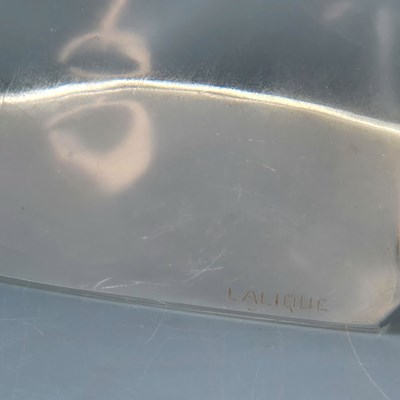 Lot 595 - A Lalique clear glass head of a horse, incised...