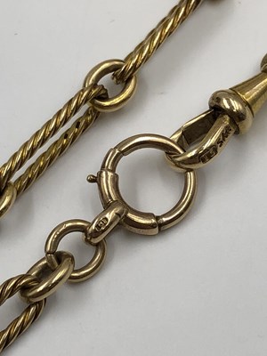 Lot 539 - An antique 15-carat gold watch Albert chain...