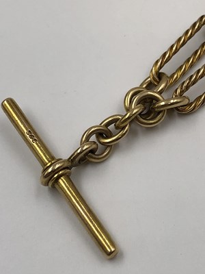 Lot 539 - An antique 15-carat gold watch Albert chain...