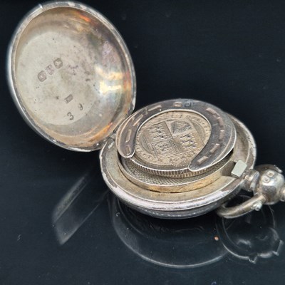 Lot 535 - An antique hallmarked silver sovereign case...