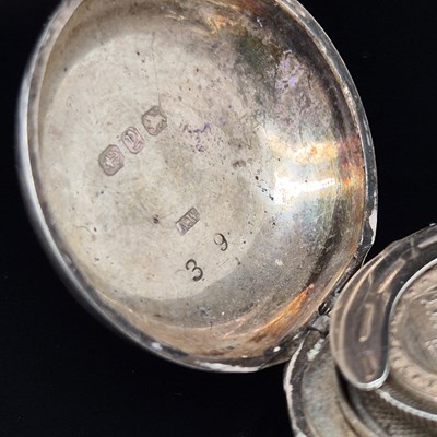 Lot 535 - An antique hallmarked silver sovereign case...