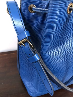 Lot 1145 - Louis Vuitton -Blue Toledo Leather Petit Noe Bag.