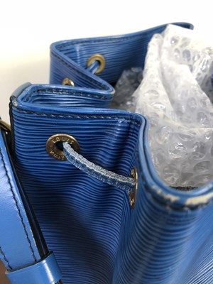 Lot 1145 - Louis Vuitton -Blue Toledo Leather Petit Noe Bag.