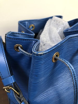 Lot 1145 - Louis Vuitton -Blue Toledo Leather Petit Noe Bag.