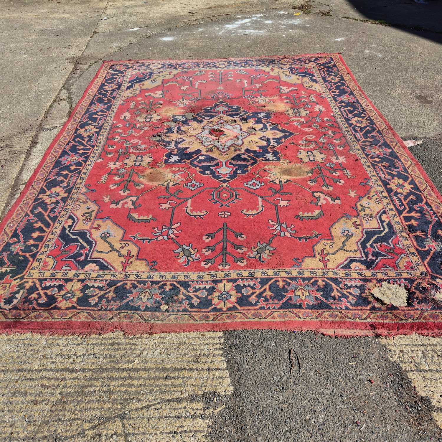 Lot 620 - An antique Turkish Oushak carpet