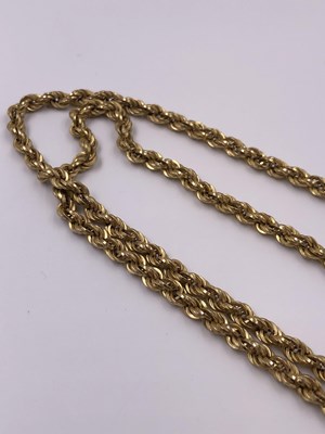 Lot 1056 - A 9ct hallmarked gold rope necklace chain....